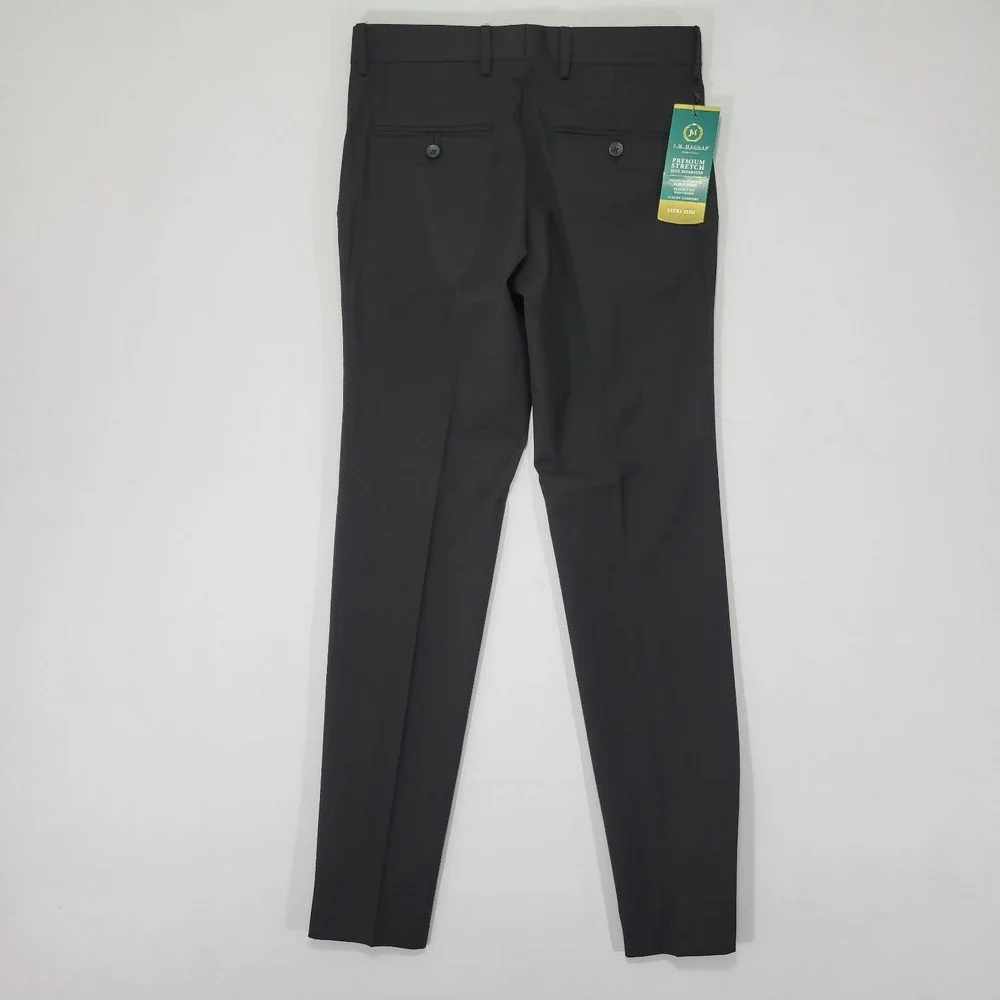 J.M Haggar‎ Men's Dress Pants Khakis Ultra Slim Black Size 29x32 NEW